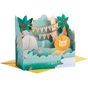 Hallmark Paper Wonder Pop Up Baby Shower Card for New Parents (Jungle Animals) Welcome New Baby, Congratulations in Saudi Arabia