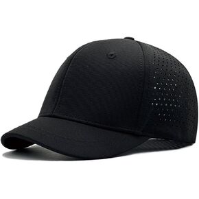 Short Brim Stretch Fitted Baseball Caps Men's Mesh Breathable Structured Cap Curved Brim Elastic Closed Back Hat K359 in Kuwait