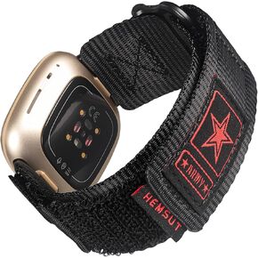 Tactical Rugged Bands Compatible with Fitbit Versa 4 Bands/Versa 3/Sense 2/Sense,Soft Durable Military Nylon Hook & Loop Straps in Kuwait