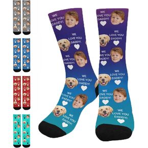 Artsadd Gifts for Dad Custom Face Photo Socks Best Dad Ever Made in US,Personalized Father's Day Crew Socks for Men from Son in Kuwait