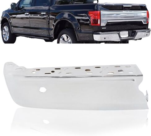 Silscvtt Chrome Rear Bumper End Right Replacement for F150 2021-2023 with Park Assist Sensors Hole without Auto Park Sensors Hole in Saudi Arabia
