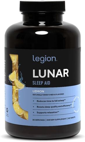 أقراص LEGION Lunar Natural Sleep Aid القابلة للمضغ مع الميلاتونين، L-Glycine، 30 حصة in Kuwait