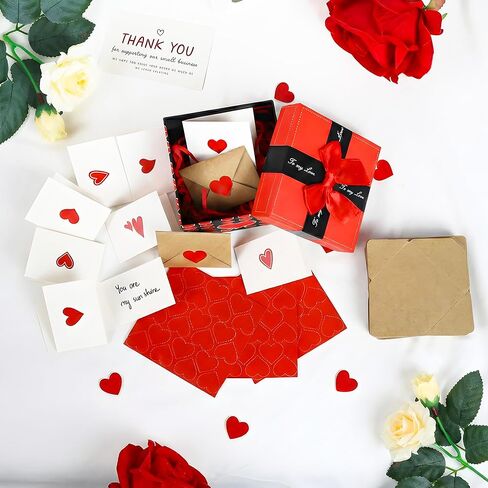 60 مذكرة حب صغيرة مع مظاريف، مجموعة بطاقات ملاحظات فارغة في صندوق هدايا، بطاقات هدايا شخصية له، لها، لصديقتك - DIY، هدايا عيد الأم للزوجة، بطاقة حب له، لها، صديقها، صديقة، زوجة، زوج، أنا أحبك ملاحظات لعيد الميلاد، الذكرى السنوية in Kuwait