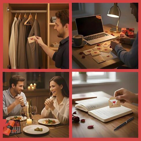 60 مذكرة حب صغيرة مع مظاريف، مجموعة بطاقات ملاحظات فارغة في صندوق هدايا، بطاقات هدايا شخصية له، لها، لصديقتك - DIY، هدايا عيد الأم للزوجة، بطاقة حب له، لها، صديقها، صديقة، زوجة، زوج، أنا أحبك ملاحظات لعيد الميلاد، الذكرى السنوية in Kuwait