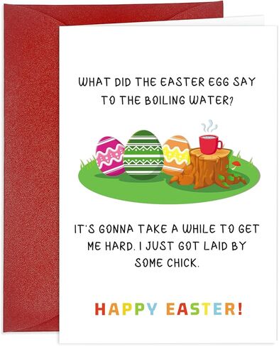Happy Easter Card for Him Her Funny Easter Cards with Envelope for Adults Naughty Cards for Wife Husband Girlfriend Boyfriend Colorful Bunny Eggs Joke Card Gift for Men Women in Saudi Arabia
