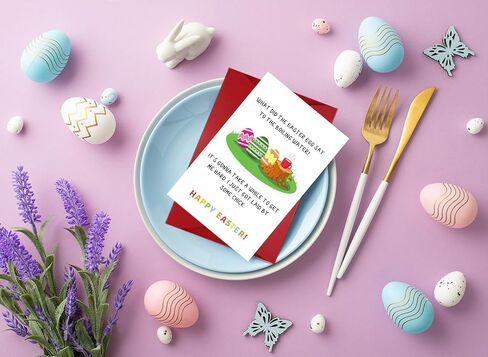 Happy Easter Card for Him Her Funny Easter Cards with Envelope for Adults Naughty Cards for Wife Husband Girlfriend Boyfriend Colorful Bunny Eggs Joke Card Gift for Men Women in Saudi Arabia