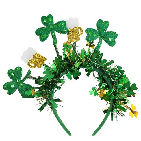 St Patricks Day Headband Women - Green Sequins Shamrock Headband - St Patricks Day Headbands Green Accessories for St Patricks Day Outfit Women - St Patricks Day Accessories in Kuwait