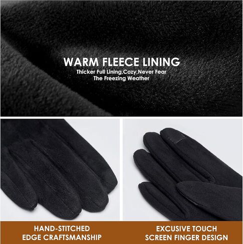 Dsane Womens Gloves Winter Touch Screen Texting Phone Windproof Gloves for Women Fleece Lined Thick Warm Gloves in Kuwait