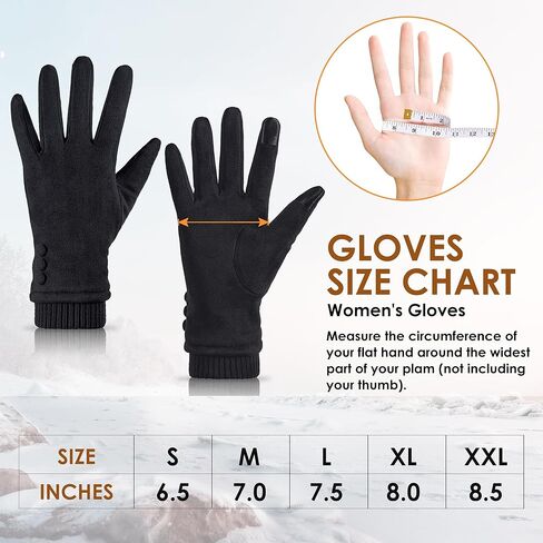 Dsane Womens Gloves Winter Touch Screen Texting Phone Windproof Gloves for Women Fleece Lined Thick Warm Gloves in Kuwait