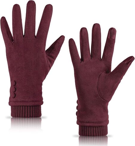 Dsane Womens Gloves Winter Touch Screen Texting Phone Windproof Gloves for Women Fleece Lined Thick Warm Gloves in Kuwait