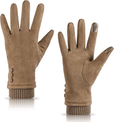 Dsane Womens Gloves Winter Touch Screen Texting Phone Windproof Gloves for Women Fleece Lined Thick Warm Gloves in Kuwait