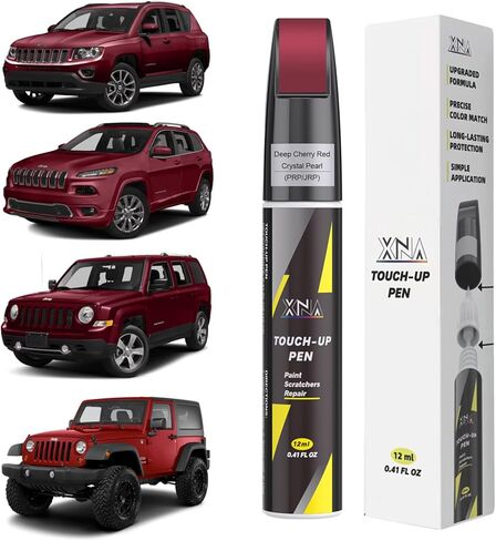 XNA ديب شيري ريد كريستال بيرل (PRP/JRP) لطلاء Jeep Touch Up، مزيل خدوش السيارة لإصلاح الشقوق والرقائق، طقم إصلاح خدوش السيارة 2 في 1 سريع وسهل الإصلاح مع لون مطابق تمامًا in Kuwait