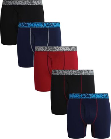 AND1 Men's Boxer Briefs–5 Pack Soft Stretch Compression Boxers for Men with Functional Fly - Performance Mens Underwear S-3XL in Kuwait