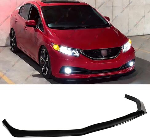 3 قطع من الشفة الأمامية الممتصة للصدمات متوافقة مع 2013-2015 Honda Civic، JDM CS Style Air Dam Lower Chin Spoiler Splitter Fit for 13-15 Sedan، طقم جسم الحماية (نمط ألياف الكربون) in Kuwait