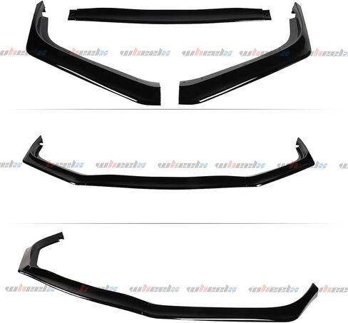 3 قطع من الشفة الأمامية الممتصة للصدمات متوافقة مع 2013-2015 Honda Civic، JDM CS Style Air Dam Lower Chin Spoiler Splitter Fit for 13-15 Sedan، طقم جسم الحماية (نمط ألياف الكربون) in Kuwait