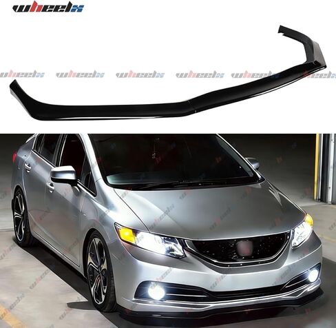 3 قطع من الشفة الأمامية الممتصة للصدمات متوافقة مع 2013-2015 Honda Civic، JDM CS Style Air Dam Lower Chin Spoiler Splitter Fit for 13-15 Sedan، طقم جسم الحماية (نمط ألياف الكربون) in Kuwait