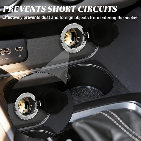 Car Plug Cover Cap, 12V Power Outlet Dash Retainer Cigarette Lighter Plug, Chrome Cigarette Lighter Plug Compatible with Chevy Silverado GMC Sierra, Replace OEM#20983936 25793816 (2PCS) in Kuwait