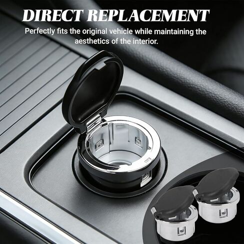 Car Plug Cover Cap, 12V Power Outlet Dash Retainer Cigarette Lighter Plug, Chrome Cigarette Lighter Plug Compatible with Chevy Silverado GMC Sierra, Replace OEM#20983936 25793816 (2PCS) in Kuwait