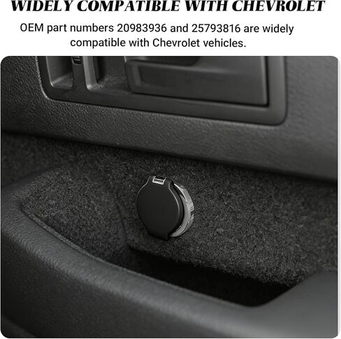 Car Plug Cover Cap, 12V Power Outlet Dash Retainer Cigarette Lighter Plug, Chrome Cigarette Lighter Plug Compatible with Chevy Silverado GMC Sierra, Replace OEM#20983936 25793816 (2PCS) in Kuwait