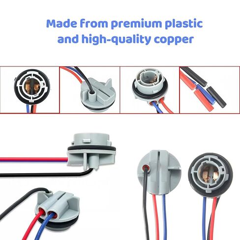 4PCS 1157 LED Light Bulb Socket Plug BAY15D Light Socket Wiring Harness Turn Signal Tail Stop Holder Rear Brake Light Base Harness Plugs Connector Gytovvvz in Kuwait