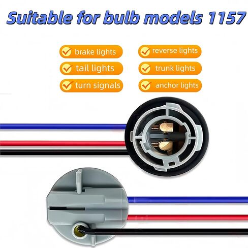 4PCS 1157 LED Light Bulb Socket Plug BAY15D Light Socket Wiring Harness Turn Signal Tail Stop Holder Rear Brake Light Base Harness Plugs Connector Gytovvvz in Kuwait