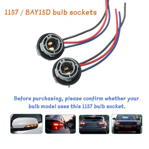 4PCS 1157 LED Light Bulb Socket Plug BAY15D Light Socket Wiring Harness Turn Signal Tail Stop Holder Rear Brake Light Base Harness Plugs Connector Gytovvvz in Kuwait