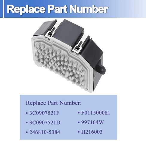 3C0907521F Heater Blower Motor Resistor Heater Blower Motor Control Module Compatible with Audi A3 TT Q7, Volkswagen Passat Beetle Golf, Replace 3C0907521D in Saudi Arabia