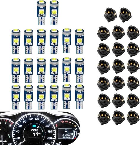 20 PCS T5 LED Bulbs, Dash Lights with Twist Socket Instrument Dashboard Light LED Bulbs,Universal for Interior Car Lights Dashboard Instrument Panel Gauge Cluster Indicator Map Dome Light (Blue) in Kuwait
