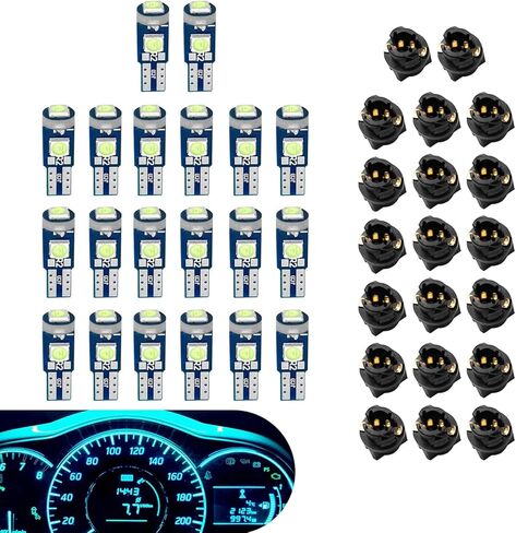 20 PCS T5 LED Bulbs, Dash Lights with Twist Socket Instrument Dashboard Light LED Bulbs,Universal for Interior Car Lights Dashboard Instrument Panel Gauge Cluster Indicator Map Dome Light (Blue) in Saudi Arabia