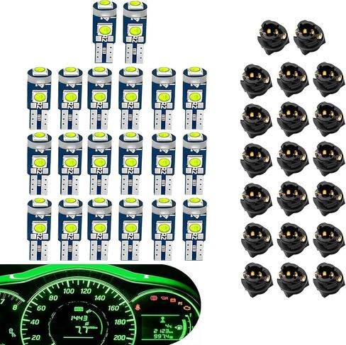 20 PCS T5 LED Bulbs, Dash Lights with Twist Socket Instrument Dashboard Light LED Bulbs,Universal for Interior Car Lights Dashboard Instrument Panel Gauge Cluster Indicator Map Dome Light (Blue) in Saudi Arabia