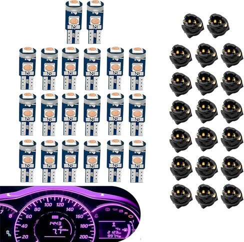 20 PCS T5 LED Bulbs, Dash Lights with Twist Socket Instrument Dashboard Light LED Bulbs,Universal for Interior Car Lights Dashboard Instrument Panel Gauge Cluster Indicator Map Dome Light (Blue) in Saudi Arabia