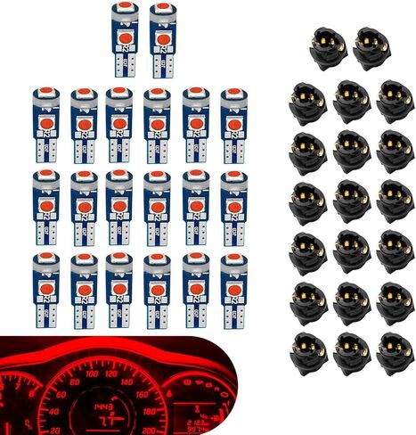 20 PCS T5 LED Bulbs, Dash Lights with Twist Socket Instrument Dashboard Light LED Bulbs,Universal for Interior Car Lights Dashboard Instrument Panel Gauge Cluster Indicator Map Dome Light (Blue) in Saudi Arabia