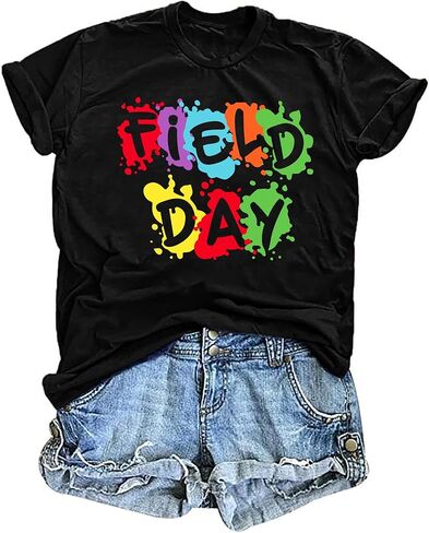 Field Day Shirts for Women: in My Field Day Era Teacher T-Shirt School Field Day Tee Tops Field Trip Short Sleeve in Kuwait