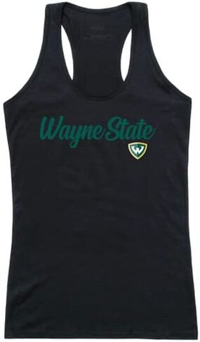 Wayne State University Warriors Women's Script Tank Top Tee T-Shirt - Black, Large in Saudi Arabia