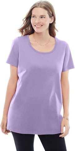 Woman Within Plus Size Perfect Short-Sleeve Scoopneck Tee in Saudi Arabia