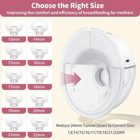 Flange Insert 17/19/21mm Compatible with S9/S10/S12/S9 Pro/S12 Pro Wearable Breastpump, Wearable Breast Pump Shield/Flange Insert, Pump S9/S10/S12 Parts Replace,6pcs in Kuwait