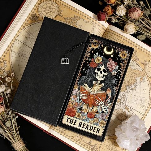 Gothic Skull Bookmarks Gifts - Funny Skeleton Bookmarks for Women, Tarot Reader Reading Accessories for Book Lovers, Halloween Christmas Graduation Birthday Gifts for Friends Bookish in Kuwait