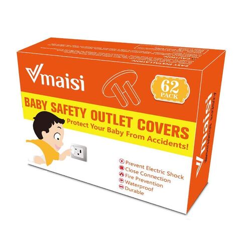 62 Pieces Outlet Covers ChildProof Plug Protector - Vmaisi Baby Proofing Electrical Safety Outlet Plugs in Kuwait