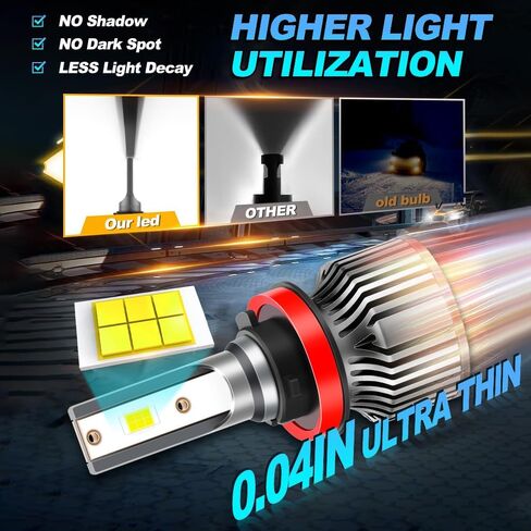 For Kenworth T680 T880 2013 2014 2015 2016 2017 2018 2019 2020 Light Bulb 6000K White High & Low Beam, Ultra Bright with Fan, 4-Pack in Saudi Arabia
