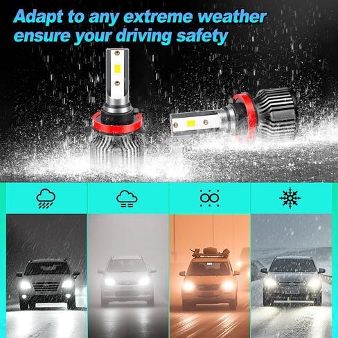 For Kenworth T680 T880 2013 2014 2015 2016 2017 2018 2019 2020 Light Bulb 6000K White High & Low Beam, Ultra Bright with Fan, 4-Pack in Saudi Arabia