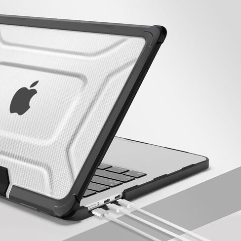 MOSISO Compatible with MacBook Air 13 inch Case M5 2026 M4 2025 M3 M2 2024-2022 A3449 A3240 A3113 A2681, Heavy Duty Dots Hard Shell with TPU Bumper&Foldable Stand for MacBook Air 13.6 inch Case, Black in Saudi Arabia