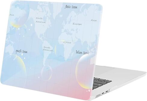 MOSISO Compatible with MacBook Air 15 inch Case 2026 2025 2024 2023 Release M4 A3241 M3 A3114 M2 A2941 Liquid Retina Display&Touch ID, Protective Plastic Hard Shell Case Cover, Blue Ocean Map in Saudi Arabia