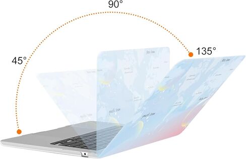 MOSISO Compatible with MacBook Air 15 inch Case 2026 2025 2024 2023 Release M4 A3241 M3 A3114 M2 A2941 Liquid Retina Display&Touch ID, Protective Plastic Hard Shell Case Cover, Blue Ocean Map in Saudi Arabia