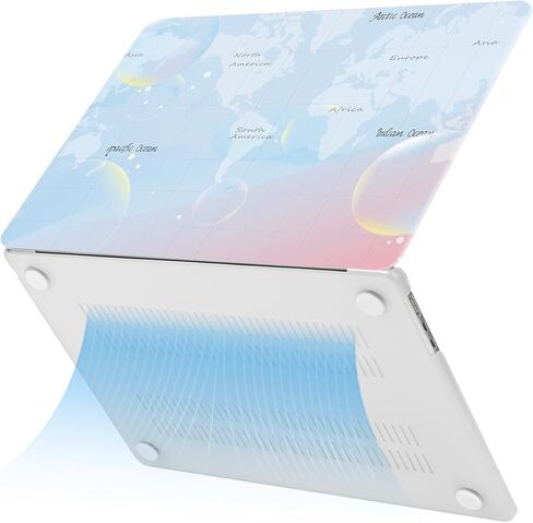 MOSISO Compatible with MacBook Air 15 inch Case 2026 2025 2024 2023 Release M4 A3241 M3 A3114 M2 A2941 Liquid Retina Display&Touch ID, Protective Plastic Hard Shell Case Cover, Blue Ocean Map in Saudi Arabia