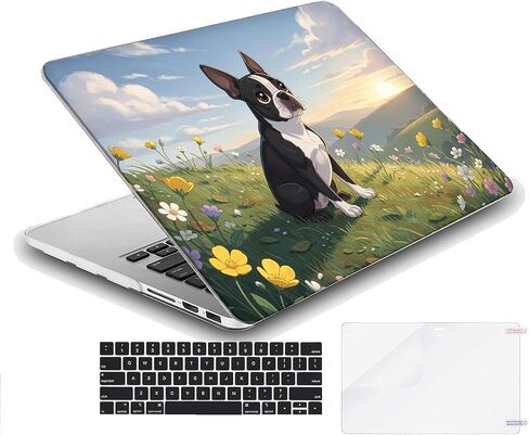 متوافق مع جهاز MacBook Pro مقاس 14 بوصة، حافظة صلبة مع غطاء لوحة مفاتيح وواقي شاشة (A2442 A2779 A2918 A2992 A3112 A3185 A3401 A3434، إصدار 2021-2025) - Boston Terrier MC22035 in Kuwait