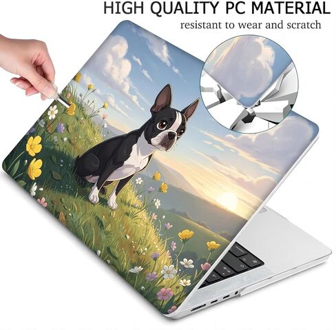 متوافق مع جهاز MacBook Pro مقاس 14 بوصة، حافظة صلبة مع غطاء لوحة مفاتيح وواقي شاشة (A2442 A2779 A2918 A2992 A3112 A3185 A3401 A3434، إصدار 2021-2025) - Boston Terrier MC22035 in Kuwait