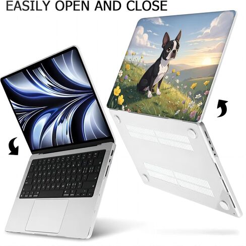 متوافق مع جهاز MacBook Pro مقاس 14 بوصة، حافظة صلبة مع غطاء لوحة مفاتيح وواقي شاشة (A2442 A2779 A2918 A2992 A3112 A3185 A3401 A3434، إصدار 2021-2025) - Boston Terrier MC22035 in Kuwait
