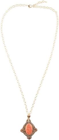 Barse Jewelry Valerie Orange Sponge Coral and Golden Pendant Necklace in Kuwait