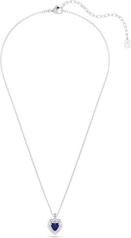 Swarovski One pendant, Heart cut, Pavé, Heart, Blue, Rhodium plated in Saudi Arabia