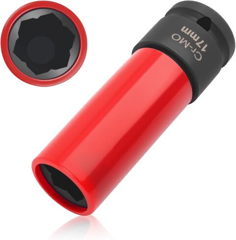 17mm Socket 1/2" Drive,Non-Marring Wheel Lug Nuts Socket with Flower Head,Professional Lug Nut Removal Tool as Car Tools Compatible with Mercedes CL GL GLK GLS S-Class in Saudi Arabia